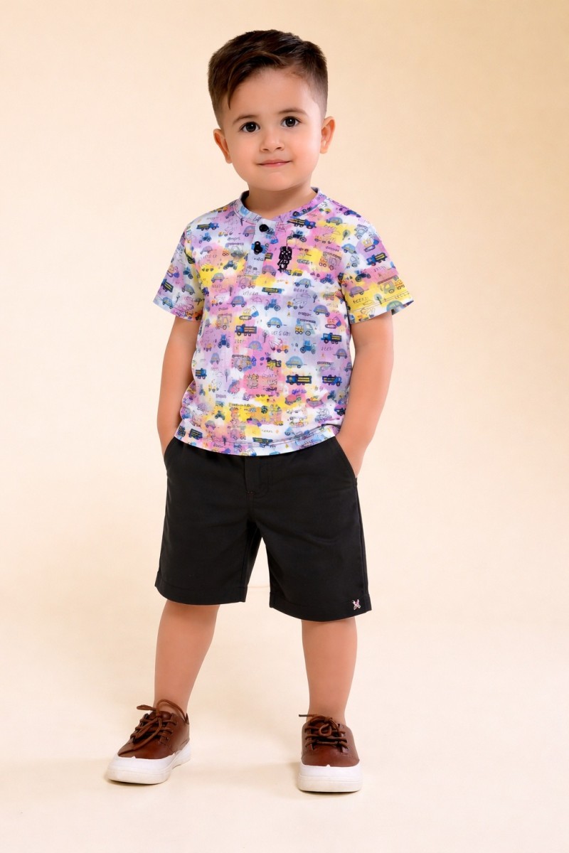 Baby Boys SS T-shirt & Short Woven Pant Set