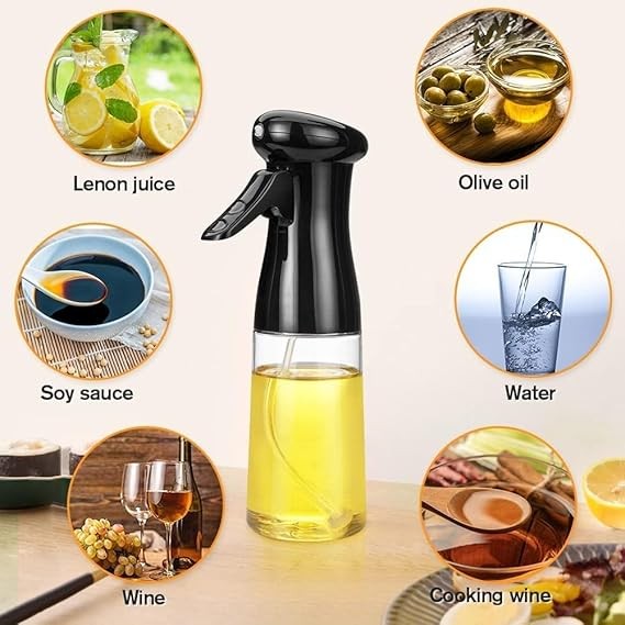 200ml Plastic Oil Spray Bottle Outdoor Barbecue Olive Oil Sprayer Kitchen