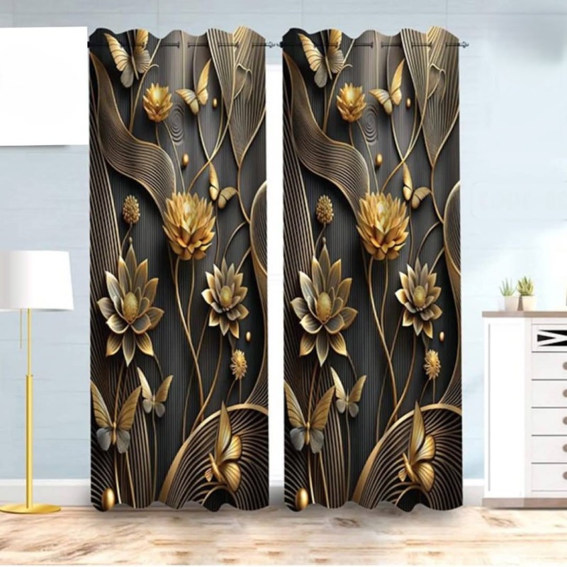 2 Piece 3D Print Premium curtain