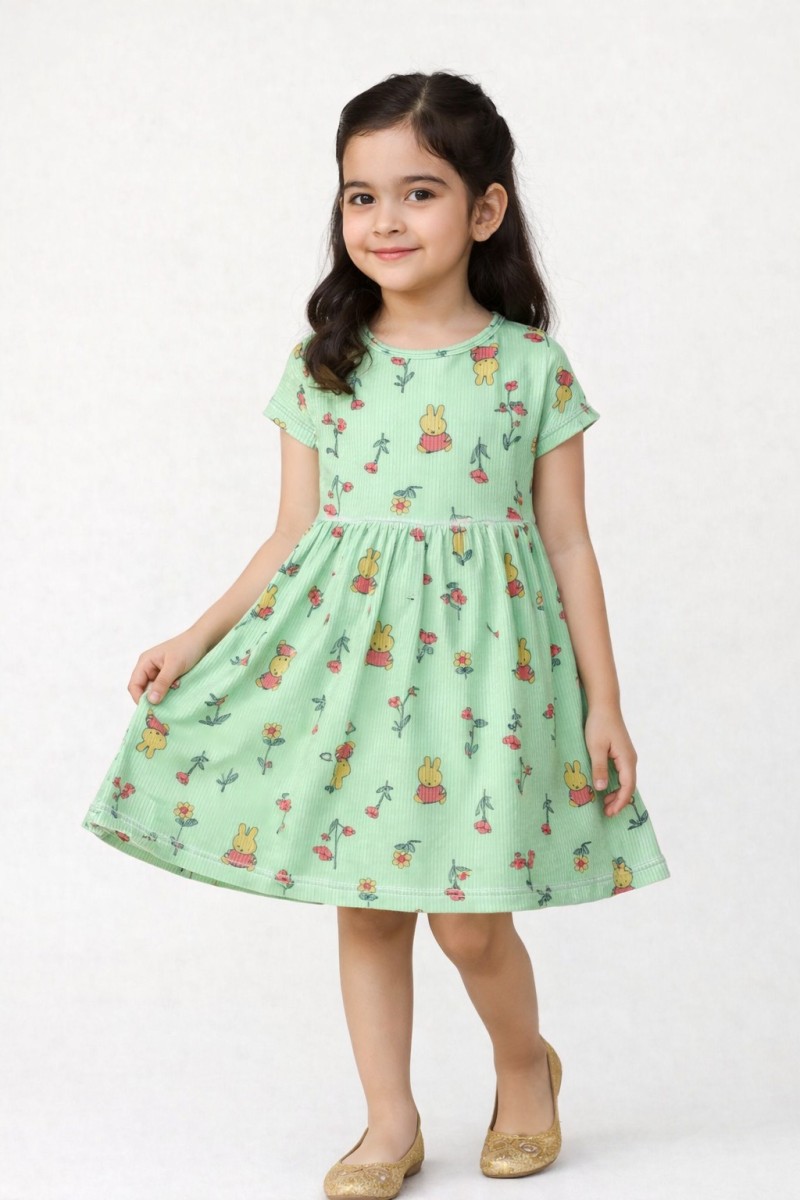Baby Girls Frock & Woven Bottom Set