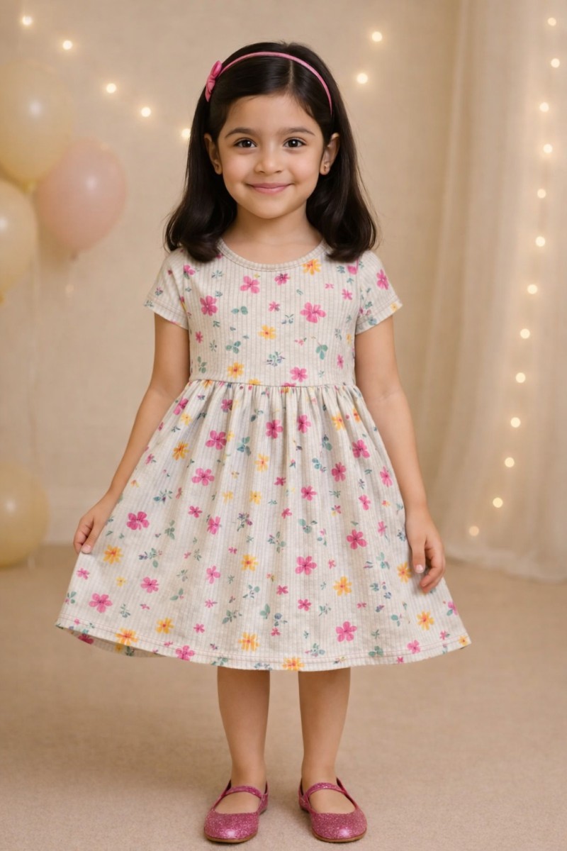 Baby Girls Frock & Woven Bottom Set