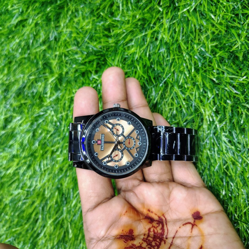 Baisheng Stainless Steel Analog Fashion Watch For Men & Boys