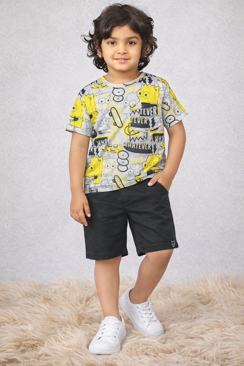 Baby Boys SS Crew Neck Shirt & Short Woven Pant Set