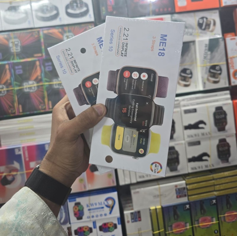 ME 18 Smart Watch 3 strips 2.21 Infinity display Wiewless charging series 10
