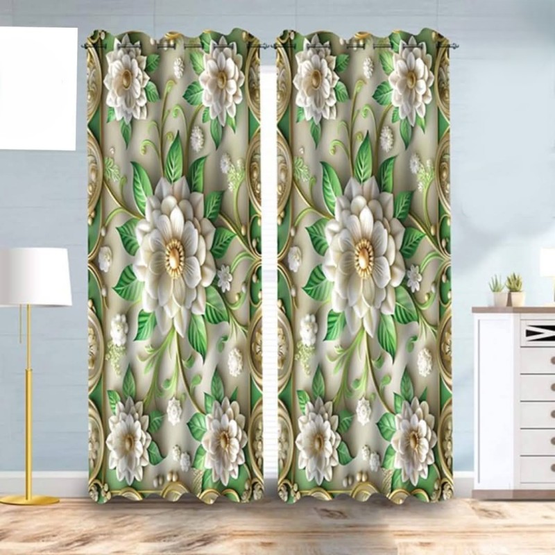 2 Piece 3D Print Premium curtain